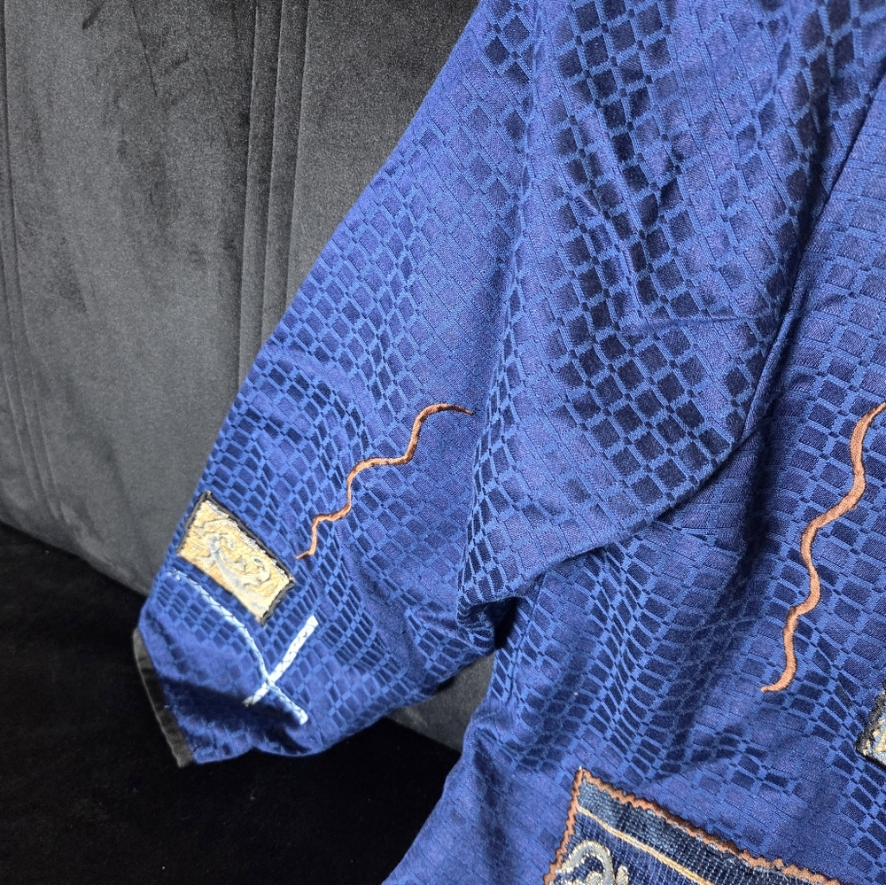 Allure Blue Patchwork Jacket Size Large - image 5